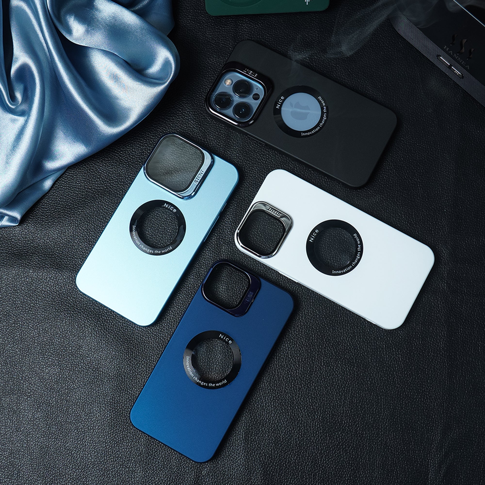 Apple iPhone 15 Series Luxury Camera Protector Stand Case With Logo Cut - view 14
