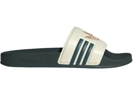 adidas Adilette Slides Cream White Mineral Green Warm Sandstone