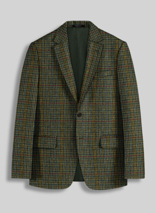 StudioSuits Harris Tweed Moss Green Houndstooth Jacket