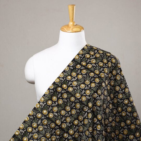 HAVELI CHRONICLES Black - Kalamkari Bagru Block Print Cotton Fabric