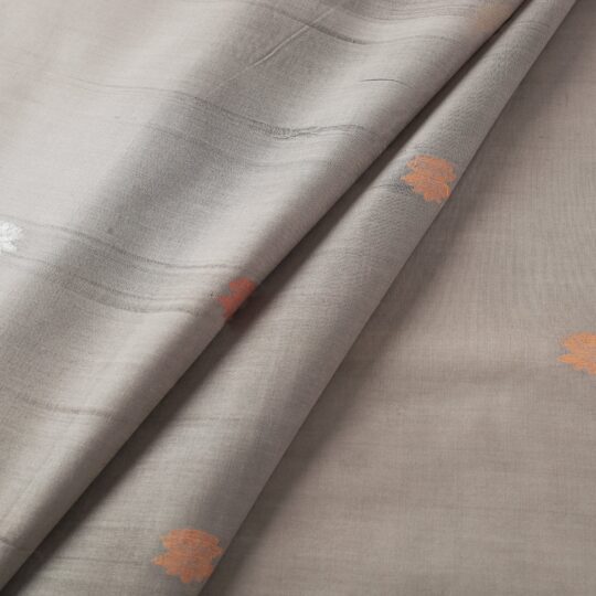 CREYO Brown - Godavari Jamdani Multicolor Lotus Thread Buti Handloom Cotton Fabric - view 2