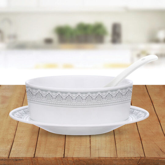 My Borosil Larah by Borosil Classic Soup Bowl w Saucer Set