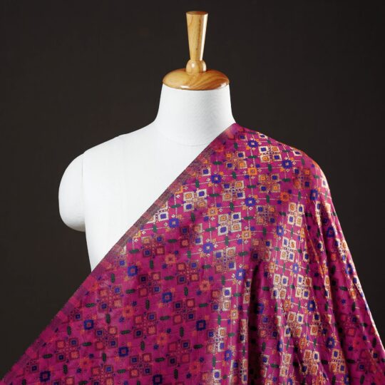 BANARASI BY MAQBUL HASAN Purple - Banarasi Meena Jacquard Brocade Viscose Silk Fabric - view 2