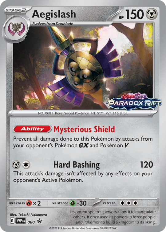 Promo prerelease svp-060 – Pokémon Aegislash - 060 - Promo [Prerelease] [svp-060] [Holo] - Aegislash - 060 - Promo