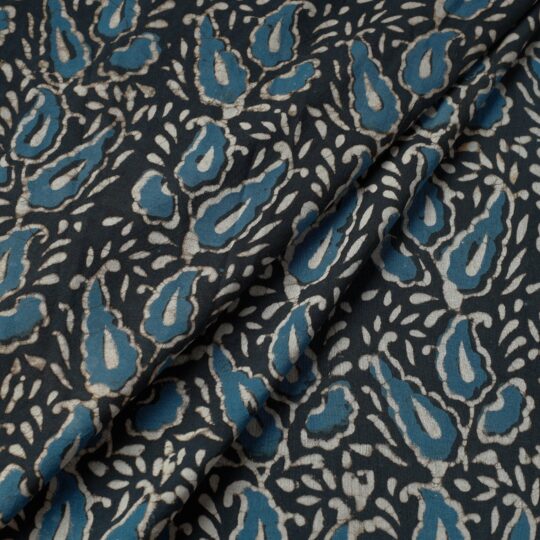 HAVELI CHRONICLES Black - Pipad Block Printed Cotton Fabric - view 2