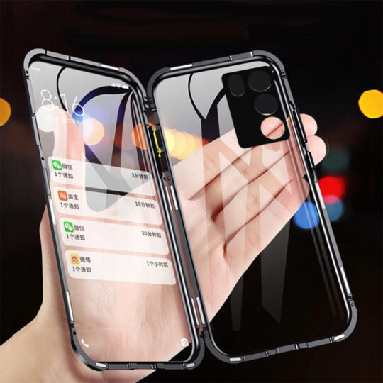 Million Cases 360° Metal Magnetic Double Side Glass Case - Vivo