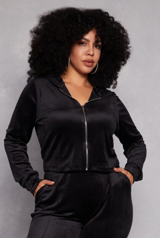 Plus Size Iris Velour Hooded Sweatshirt – Women's
