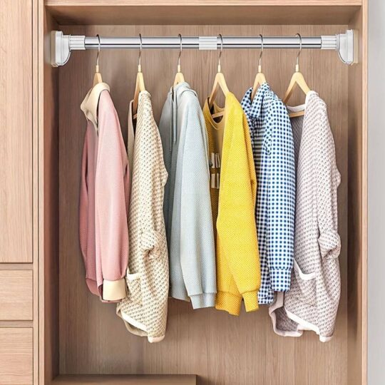 702f46 Drill-Free Clothes Drying Adjustable Rod 🦯