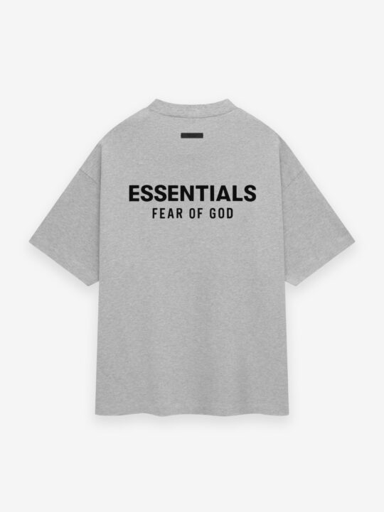 ESSENTIALS Jersey Crewneck T-Shirt – Light Heather Gray - view 2
