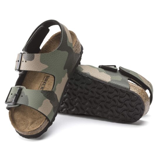Birkenstock Milano Kids Birko-Flor – Green Green/Desert Soil Khaki