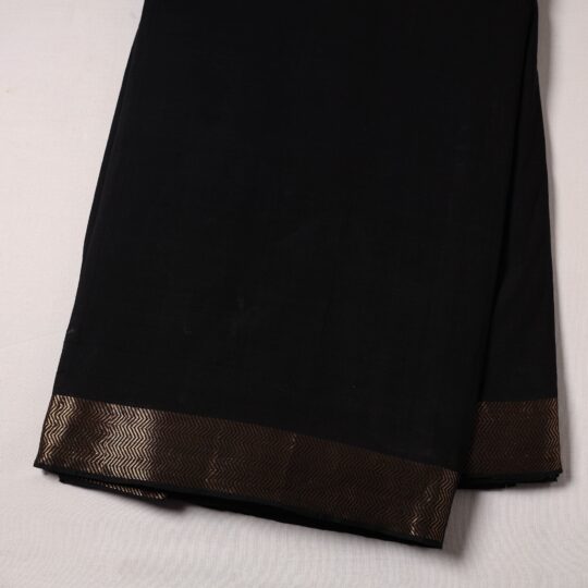 SOUTH KARGHA Black - Handloom Mangalagiri Cotton Fabric with Zari Border 10 - view 2