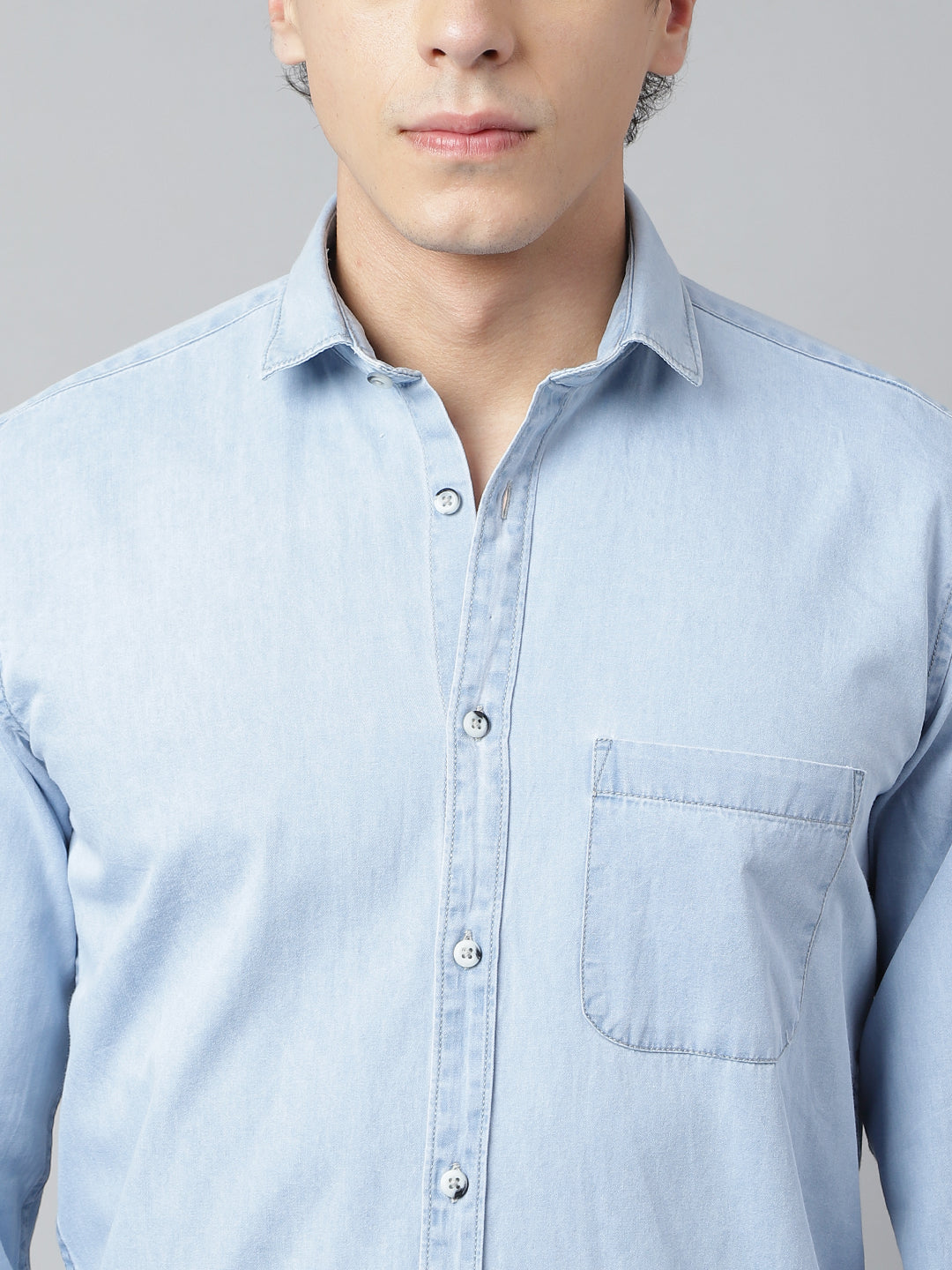 BlackTree Men Ice Blue Standard Fit Solid Casual Shirt - view 8
