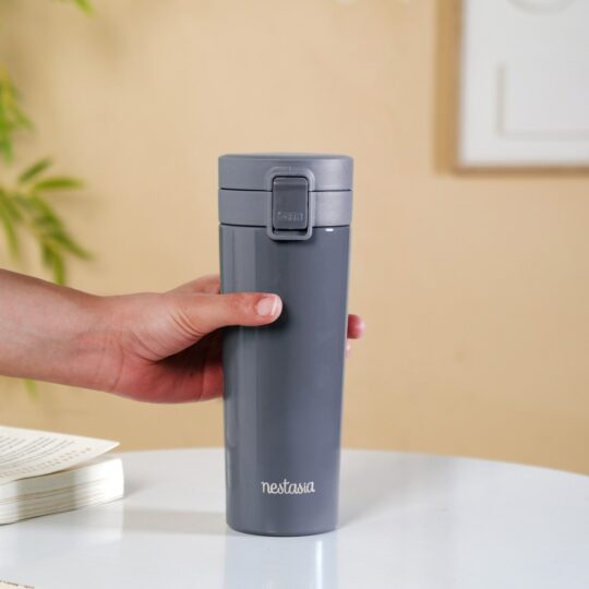 Nestasia Thermox Double Wall Insulated Travel Mug With Strainer Onyx Grey 500ml - view 2