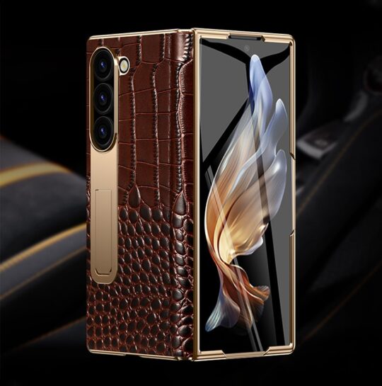 Million Cases Galaxy Z Fold Series Genuine Leather Magnetic Hinge Case - view 2