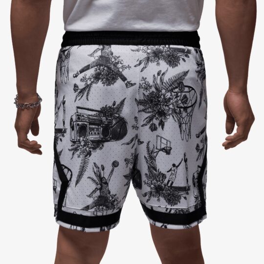 Jordan | Sport Dri-fit Printed Diamond Shorts { White/black/black - view 2