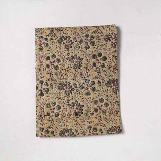 SOUTH KARGHA Beige - Kalamkari Block Printed Cotton Precut Fabric (1.4 meter) 03