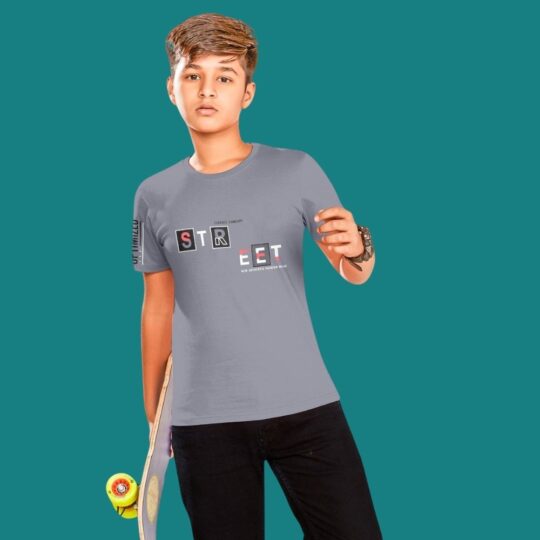 BlackTree(THHOR Series) ROUND NECK REYON Gray TEES FOR KIDS