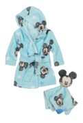 disney Baby Boys Mickey Mouse Bath Robe and Teething Lovey