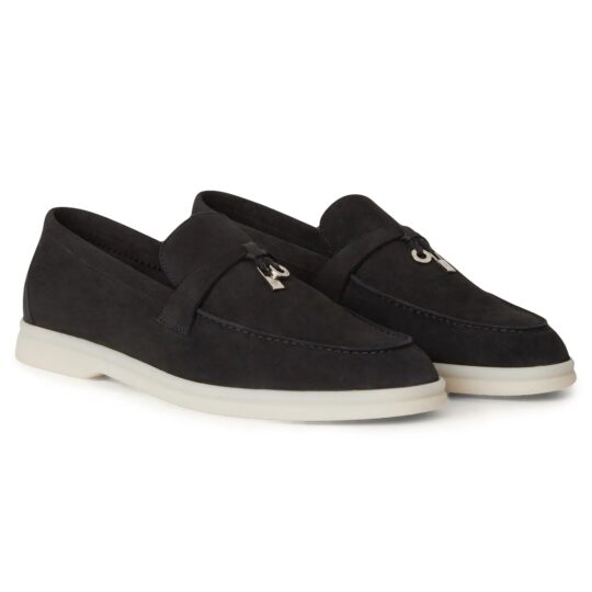 Loro Piana Summer Charms Walk Suede Caviar Loafers - view 2
