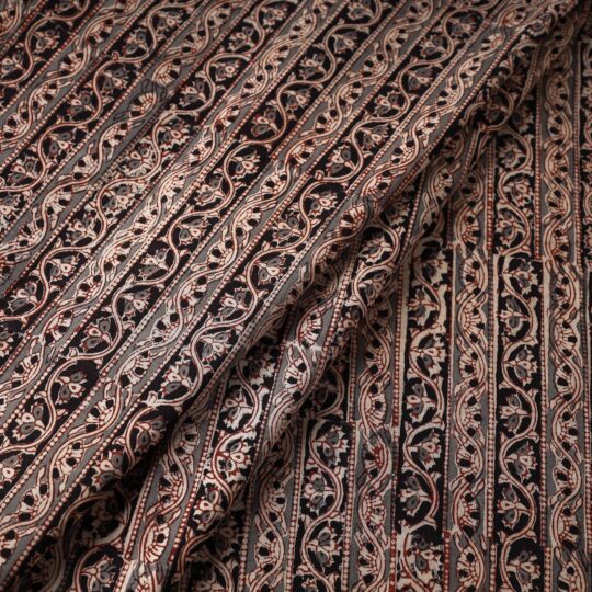 SOUTH KARGHA Black - Kalamkari Block Printed Cotton Fabric - view 2