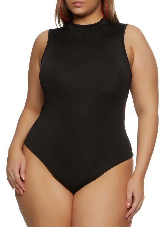 daisy Plus Size Mock Neck Tank Bodysuit – Women's