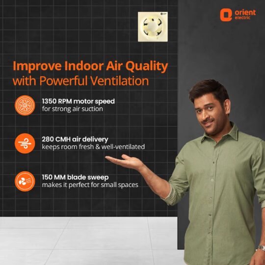orientelectric Ventilator DX 150mm (5.90 inch) Small Exhaust Fan for Bathroom - view 2