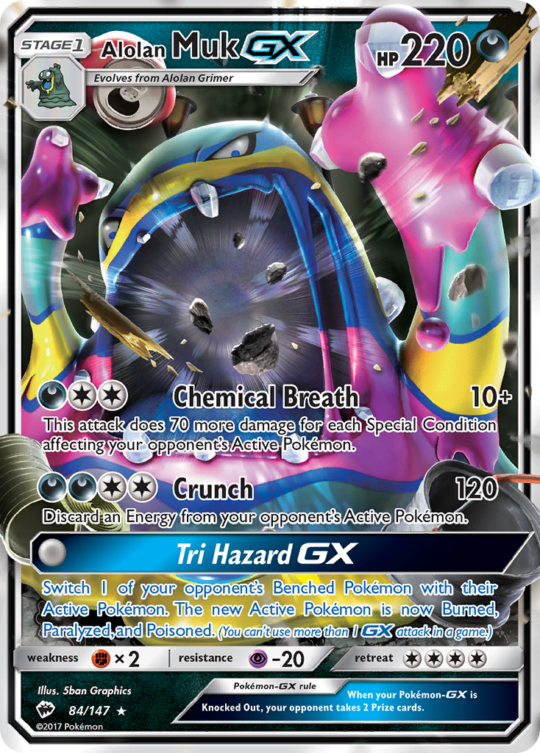 Alolan Muk-GX - 84/147 - Rare Holo GX