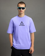 BlackTree Caution Graphic Printed Oversized T-shirt