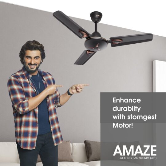 Candes Amaze 900mm /36 inch High Speed Anti-dust Decorative 5 Star Rated Ceiling Fan 440 RPM with 2 Years Warranty (Pack of 1, Coffee Brown) - view 2