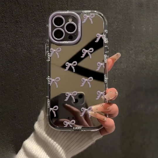 Peeperly Stylish Bow Adorned Mirror Case – No Color - view 2