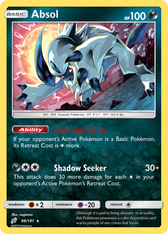 Rare holo sm9-88 – Pokémon Absol - 88/181 - Rare Holo [sm9-88] [Reverse Holo] - Absol - 88/181 - Rare Holo