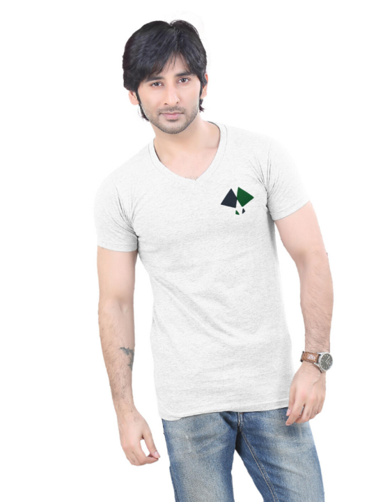 BlackTree Whitesmoke V-neck T-shirt For Men's. - WHITESMOKE V-NECK  T-SHIRT FOR MEN'S..