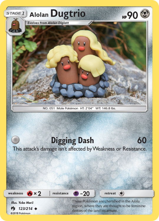 Uncommon sm8-123 non-holo – Pokémon Alolan Dugtrio - 123/214 - Uncommon [sm8-123] [Non-Holo] - Alolan Dugtrio - 123/214 - Uncommon