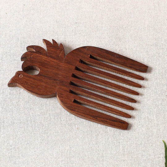 ITOKRI CRAFTS INITIATIVE Bijnor Hand Carved Steam Beech Wood Comb (Small) - view 2