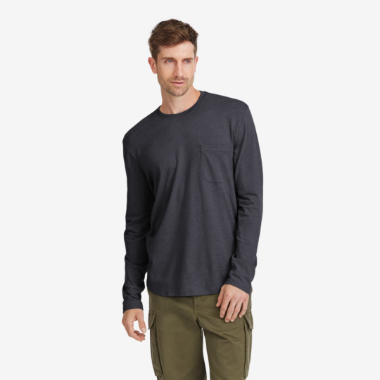 Allbirds Men's Soft Merino Long Sleeve Tee - Natural Black