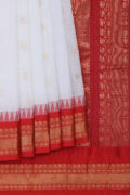 Kalanjali Gadwal Cotton White Saree – Women's