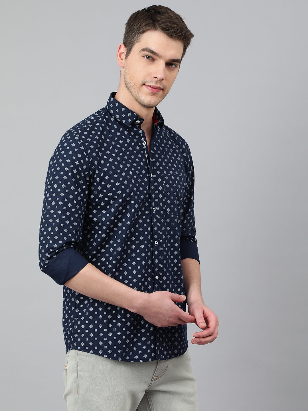 BlackTree Men Navy Standard Fit Printed Casual Shirt - view 7