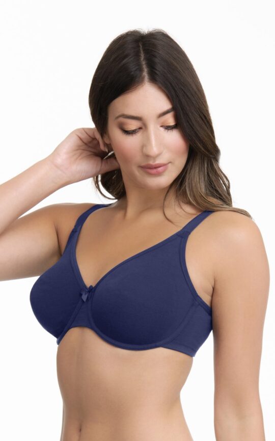 Ultimo Essential Cotton Non-Padded Wired Bra - Inky Blue - view 2