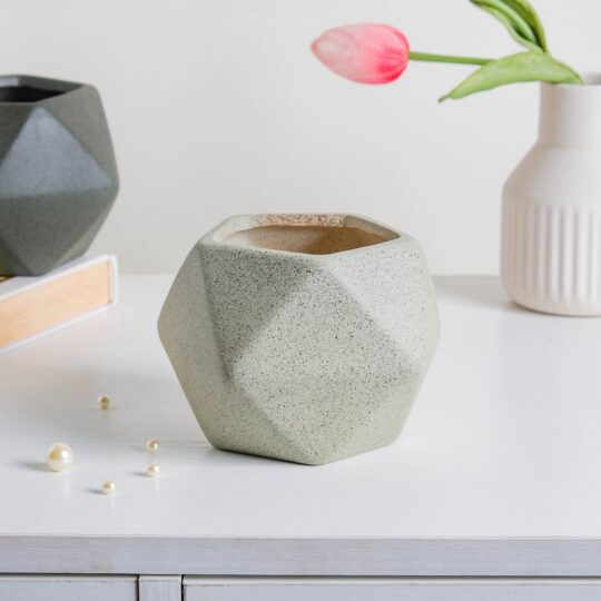 Nestasia Light Grey Abstract Plant Pot