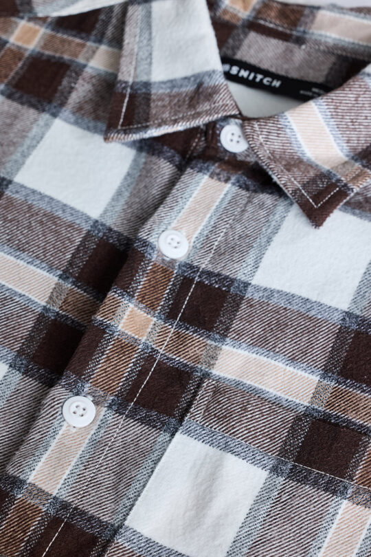 SNITCH Brown Plaid Box Fit Flannel Shirt - view 2