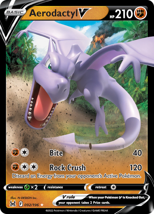 Aerodactyl V - 092/196 - Rare Holo V