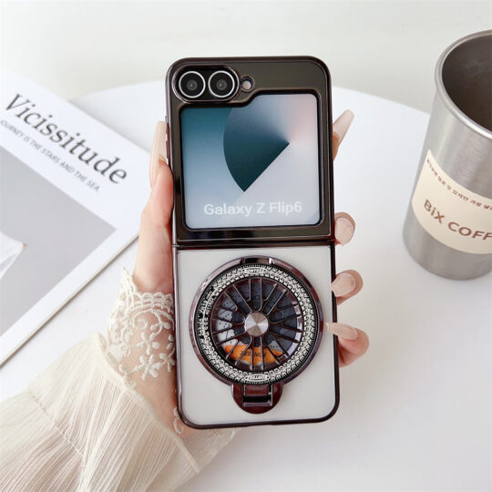 Million Cases Galaxy Z Flip Series Electroplated Rotating Gyro Magnetic Case