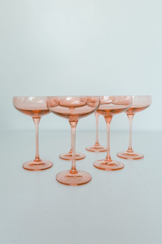 Estelle Colored Glass Estelle Colored Champagne Coupe Stemware - Set of 6 {Blush Pink} - view 2