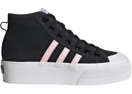 adidas Nizza Platform Mid Core Black Clear Pink Cloud White (GS) - view 2