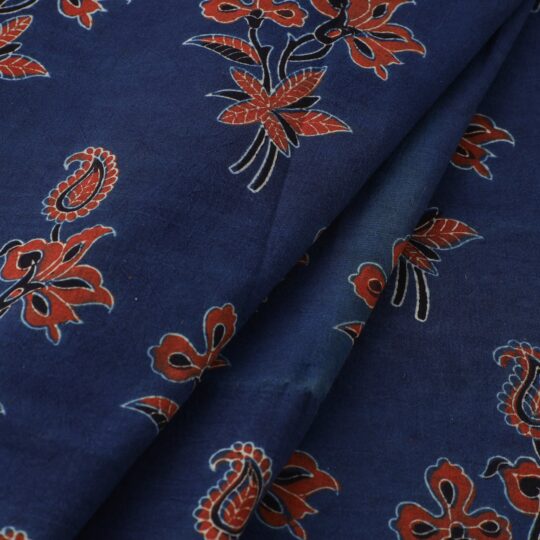 AJRAKH BY JABBAR KHATRI Blue - Ajrakh Block Printed Cotton Fabric 62 - view 2