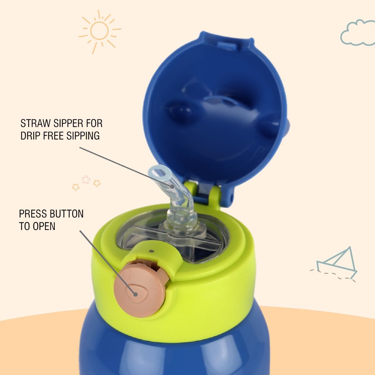 Cello Toddy Hot & Cold Stainless Steel Kids Water Bottle, 550ml - view 23
