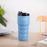 Nestasia Brewster Grande Leakproof Copper Insulated Travel Bottle Azure Blue 680ml