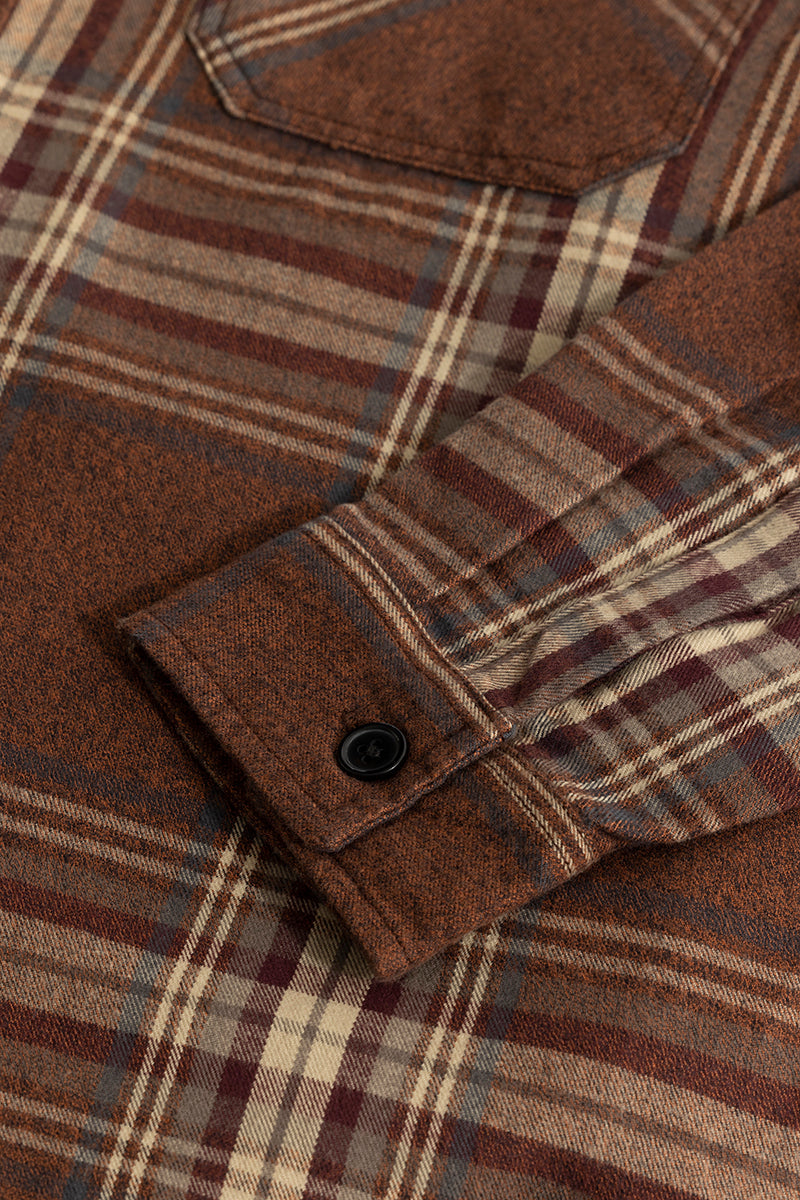 SNITCH Square Grid Brown Checks Shirt - view 8
