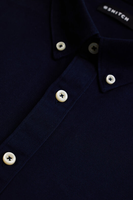 SNITCH Navy Solid Twill Shirt - view 2