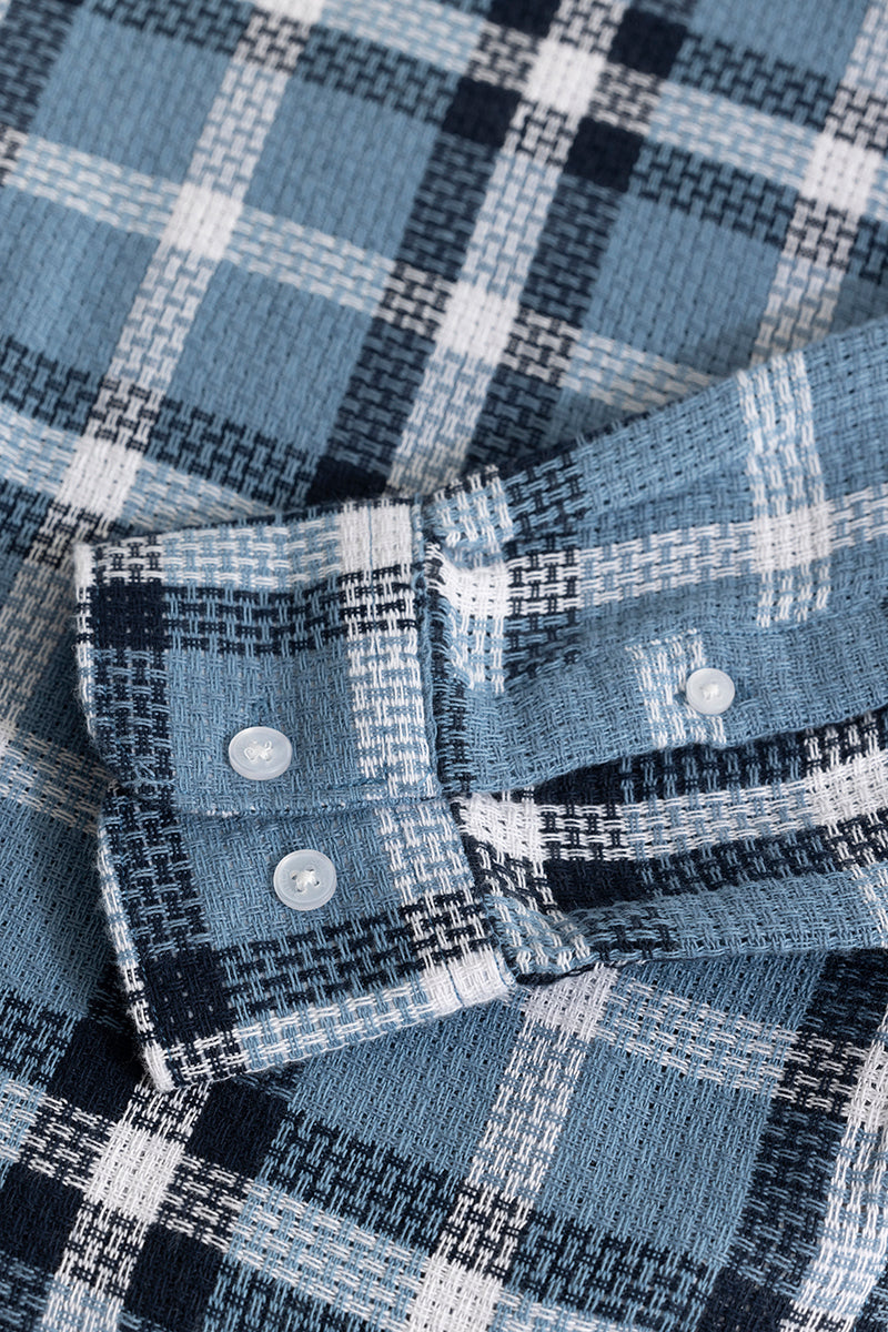SNITCH Gridline Blue Checks Shirt - view 9